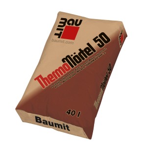 Sack Baumit Thermomörtel 40 l, hochwärmedämmender Mauermörtel für Mauersteine.