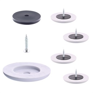 Wagner QuickClick Slim Hyper Möbelgleiter Set, Ø 40mm, grau, 4-teilig.