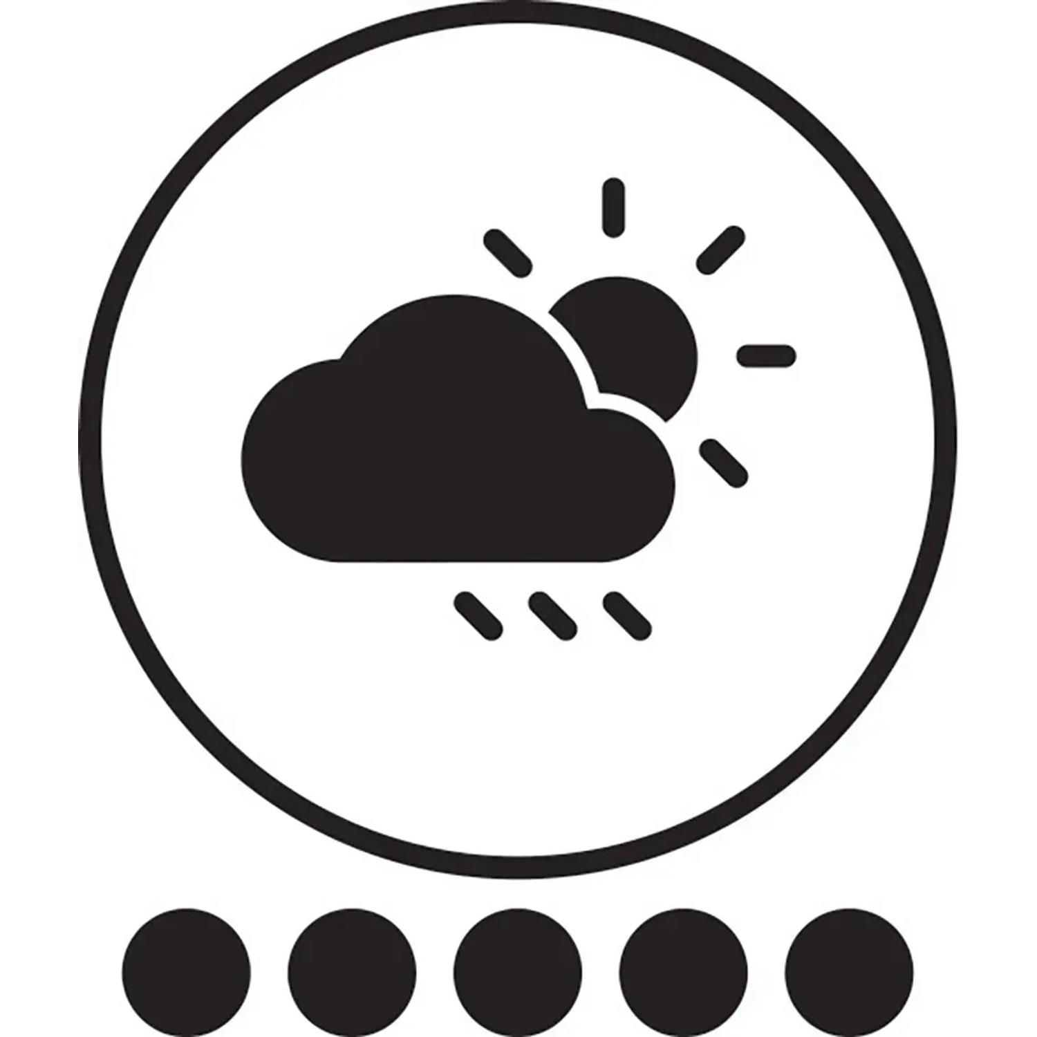 Symbol für die Wetterbeständigkeit der Tesa Abdeckfolie Outdoor.