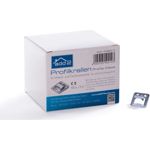 Profilkrallen für Wand- und Deckenpaneele, 100 Stück, zur Befestigung von Paneelen.