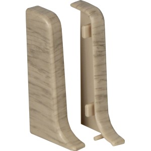 Endstück KU050 Wine Kalkeiche, 2er-Pack, für Sockelleisten, Kunststoff.