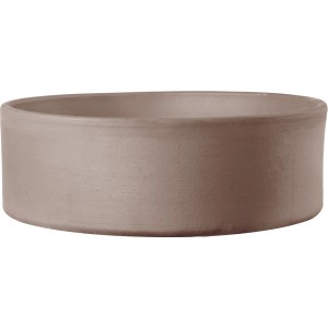 Graphitfarbene Deroma Pflanzschale Modul'o, Ø 23,9 cm, aus Terrakotta, winterfest.