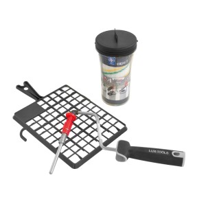 LUX-TOOLS Farbroller-Set 18 cm mit Bügel, Walze, Abstreifgitter und RollMatic-Box.