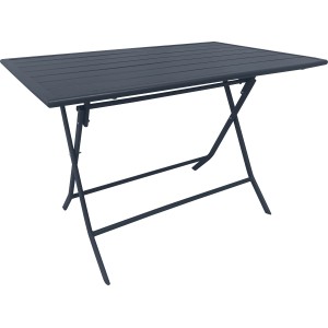 Rechteckiger, anthrazitfarbener Klapptisch Toconao, 110x70 cm, ideal für Garten und Terrasse.