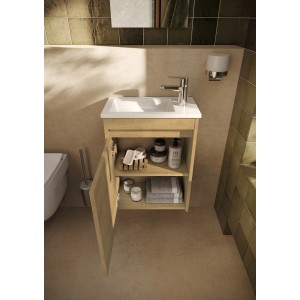 Roca Waschplatz Evelyne mit 1 Tür 61,9 cm x 46,2 cm x 25,8 cm Hamilton Eiche