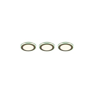3er Set Trio LED Einbauleuchten Argus, chromfarben, dimmbar mit Farbwechsler.