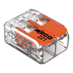 Wago Hebelklemme 221-412, 2-polig, für Leiter von 0,2-4 mm², 10er-Pack