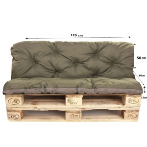 Setgarden Palettenkissen-Set, grün, 120x80x50cm, Sitz- und Rückenkissen für Palettenmöbel.