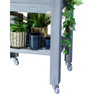 Wagner Apparate-Lenkrollen 4er Set Soft unter bepflanztem Regal.