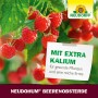 Neudorff Neudohum Beerenobst-Erde mit reifen Himbeeren und Hinweistext.