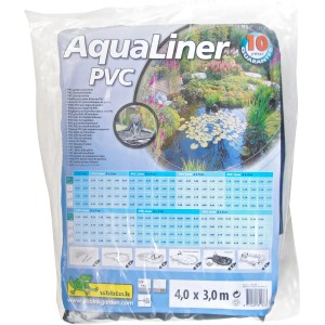 Verpackte Ubbink Teichfolie AquaLiner PVC, 4 x 3 m, 1 mm stark. Fertigzuschnitt für Gartenteiche.