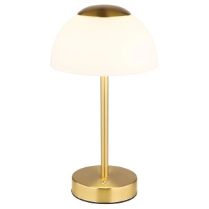 Globo Tischleuchte Sarima, Messing matt, 31cm. LED-Tischlampe mit Touchdimmer.