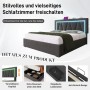 okwish Polsterbett 140x200cm mit LED USB C Stauraum Jugendzimmer Grau ohne Matratze_9