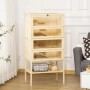 PawHut Kleintierkäfig aus Tannenholz mit 5 Etagen, Glasfront und Gitterdach. Ideal für Nager im Wohnbereich.