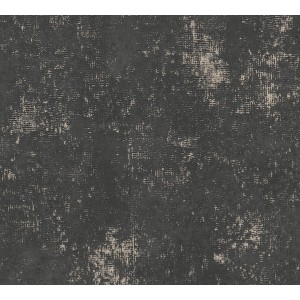 A.S. Création Vliestapete Uni Metallic Schwarz Gold mit Strukturmuster für dekorative Wandgestaltung.