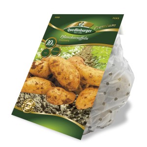 Quedlinburger Pflanzkartoffeln Goldmarie, festkochend, im Sack.