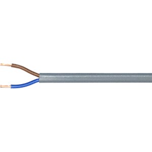 Silbergraue PVC Schlauchleitung, 5m, für den Innenbereich.