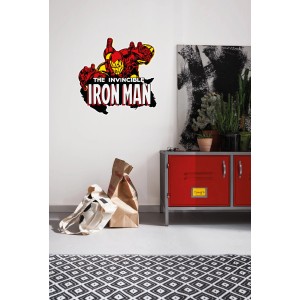 Iron Man Wandtattoo Classic von Komar, Deko-Sticker für Kinderzimmer und Wohnraum.