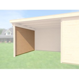 Weka Seitenwand 21mm Natur für Gartenhaus Typ 126/172/225, Holz Blockbohlenwand als Wind- und Sichtschutz.