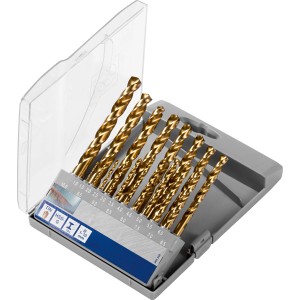 20-teiliges LUX Spiralbohrer-Set Comfort in Kunststoffbox, ideal für Stahlbohrungen.