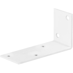 Weißer, pulverbeschichteter Konstruktionswinkel 80x40x30 mm für leichte Holzkonstruktionen.