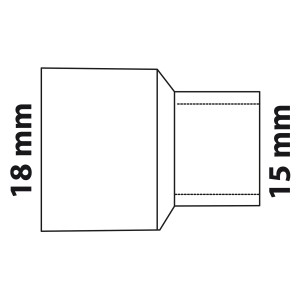 Kirchhoff Reduziernippel, blank, 18 mm x 15 mm, 1 Muffe. Fitting für Sanitär, Heizung & Trinkwasser.