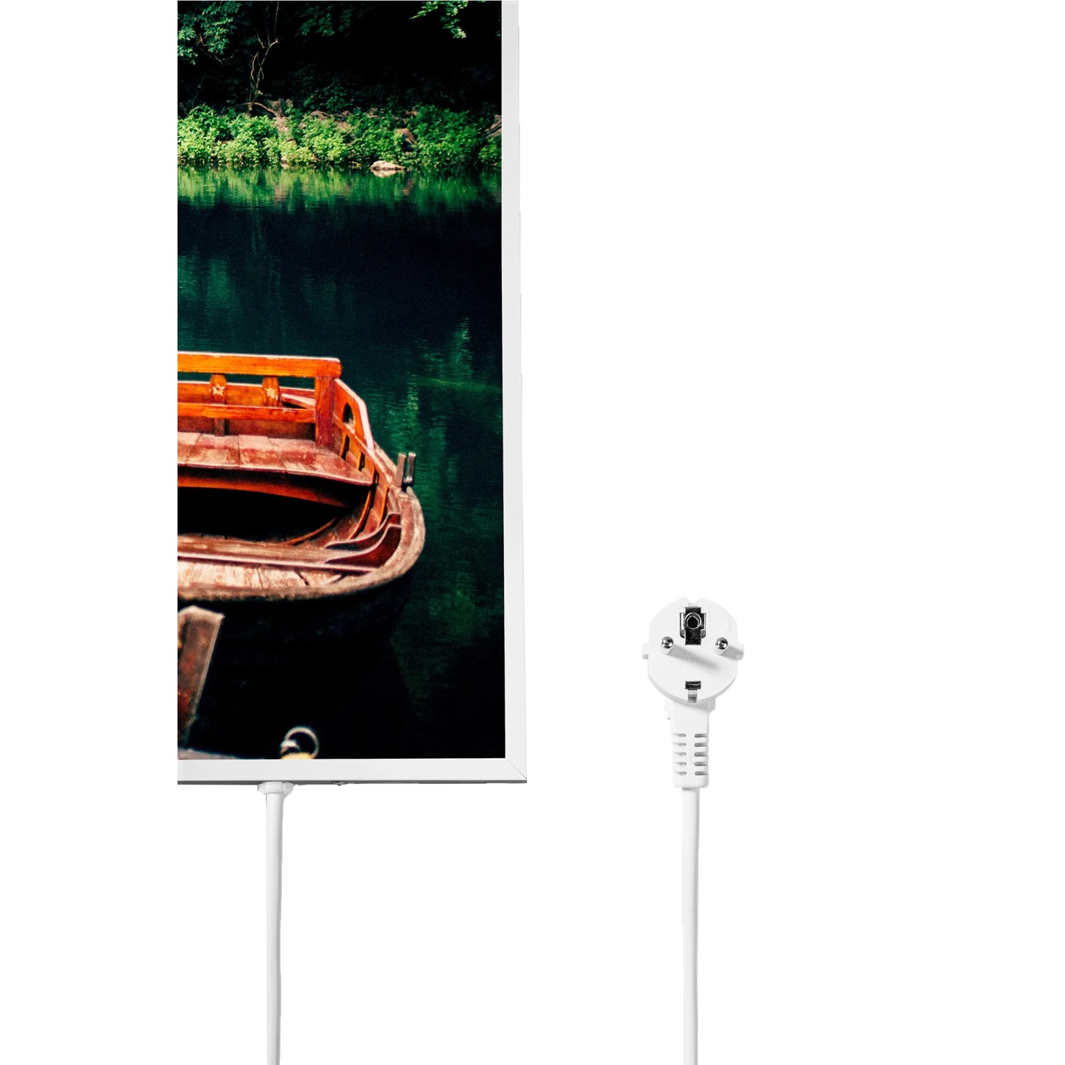 Könighaus Infrarotheizung mit Boot und See Motiv, 60x100 cm, 600W, elektrische Heizung.