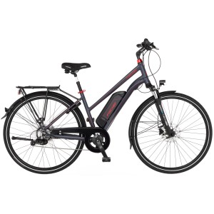 Fischer E-Bike Trekking-Rad Viator 1.0 Damen, Trapezrahmen, mit Gepäckträger und Schutzblechen.