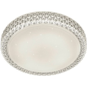 Weiße LED-Deckenleuchte Pegasus mit Sternenhimmel-Effekt und Acryl-Verzierung.