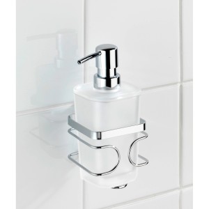 Wenko Seifenspender Premium aus Edelstahl, zur Wandmontage im Badezimmer.