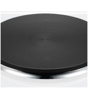 Detailaufnahme: Schwarze Kochfläche der Silva-Homeline Einzelkochplatte EK 1018.