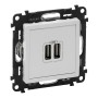 Legrand USB-Ladedose Valena Weiß mit 2 USB-Anschlüssen für Steckdose.