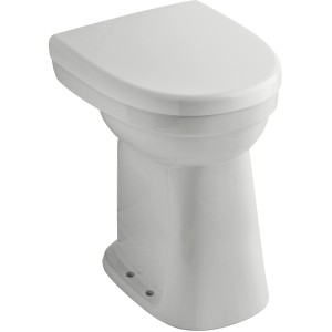 Weißes AquaSu Universal Stand-WC, Flachspüler mit erhöhtem Sitz für mehr Komfort.