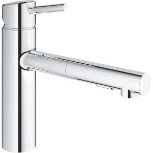 Grohe Concetto Küchenarmatur DN 15, Einhebelmischer mit herausziehbarer Spülbrause, Chrom.