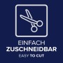 Symbol: Zuschneidbares tesa Insect Stop Fliegengitter für Fenster, einfache Anpassung.