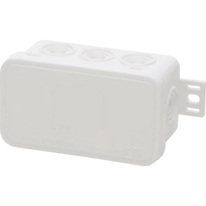 Weißer Abzweigkasten, 75x45x40 mm, für Aufputzmontage, IP54 Schutz.