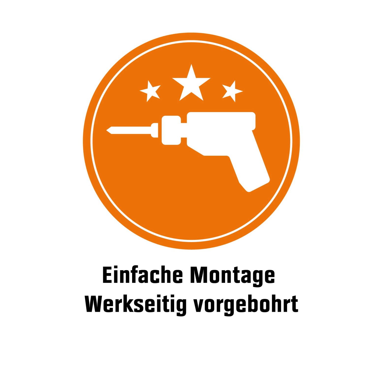 Symbol für einfache Montage der Splendoor Haustür, werkseitig vorgebohrt.