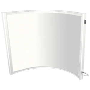 Könighaus Infrarot Bogenheizung 600W, weiße, gebogene Heizung für den Fußbereich.