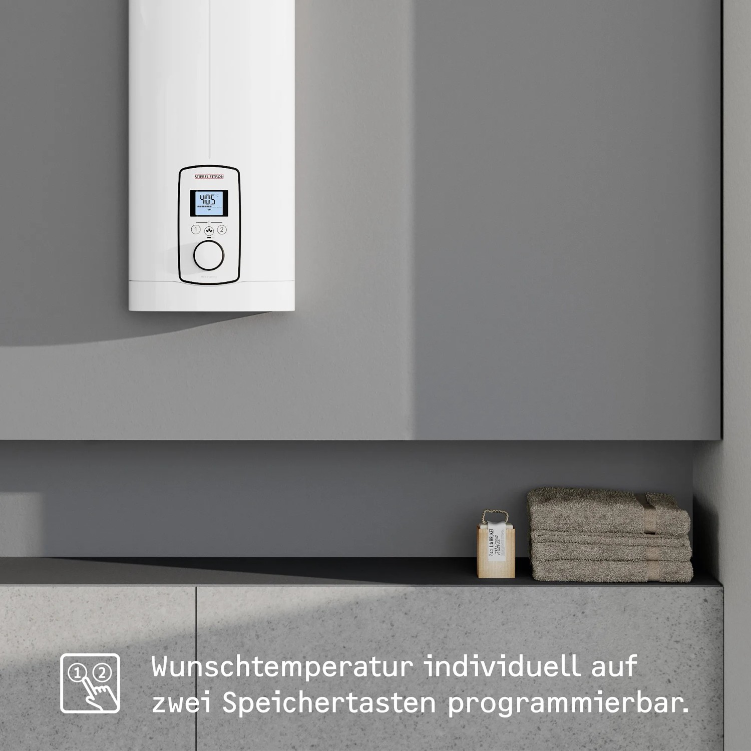 Stiebel Eltron Durchlauferhitzer DEL 18/21/24 PLUS, elektronisch geregelt, gradgenaue Temperatur.