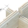 Detailaufnahme Blockbohlen-Eckverbindung (44mm) Palmako Gartenhaus Lisa.