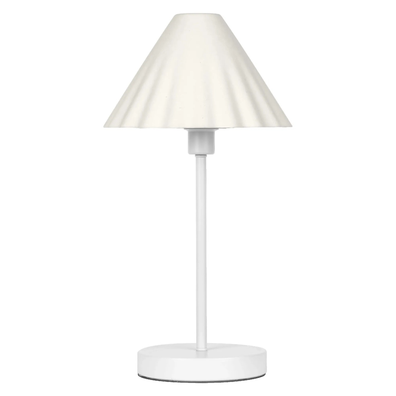 Weiße, dimmbare Ledvance Tischleuchte Decor Pulp, 41,5 cm hoch, für E14/E27 Leuchtmittel.