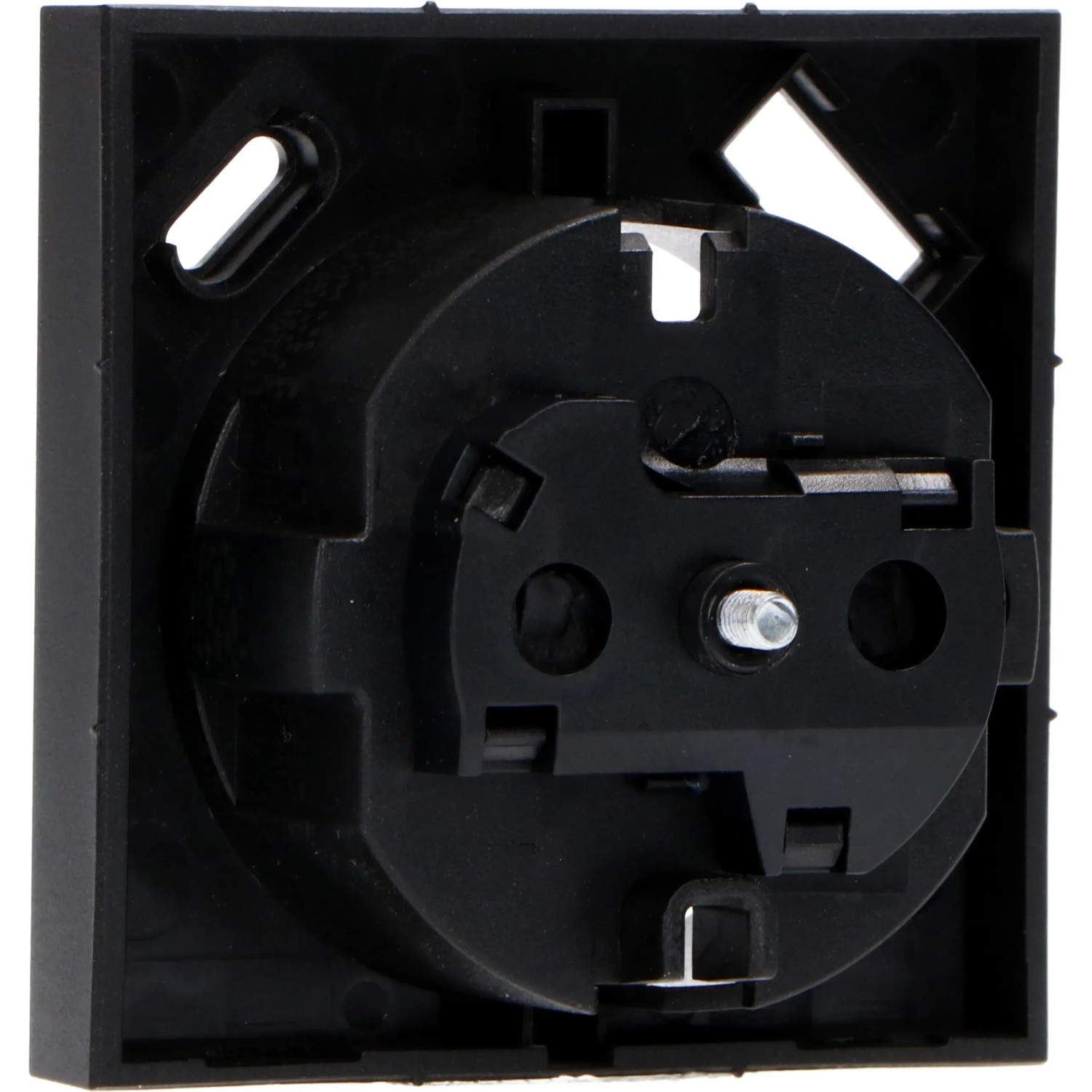 Schwarzer ProCharge Steckdoseneinsatz mit USB-A und USB-C Anschluss.