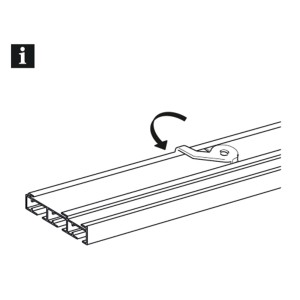 Gardinia Deckenträger für 3-läufige Flächenvorhangschiene, Montageanleitung.