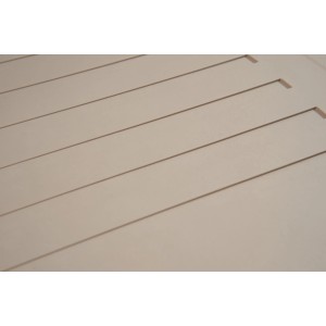 Detailaufnahme der sandbeigen Respekta Mineralite Boston Einbauspüle (86x50 cm).