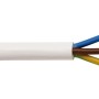 Weiße Schlauchleitung H03VV-F 3x0,75 als Meterware, flexible PVC-Leitung für den Innenbereich.