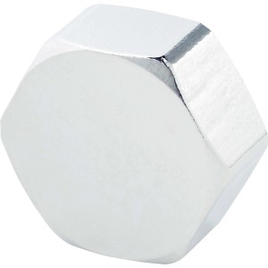 Verchromte Gewinde-Kappe (Rp 3/4) aus Messing für Gewindefittings.