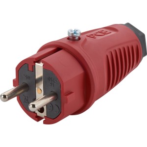 PCE Schutzkontakt-Stecker Gummi Rot