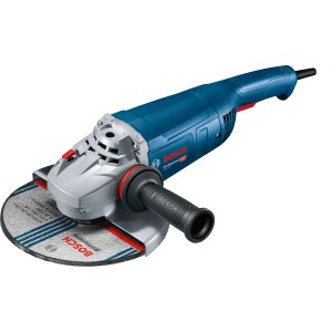 Bosch Professional Winkelschleifer GWS 22-180 J mit großem Schleifteller und Zusatzhandgriff.