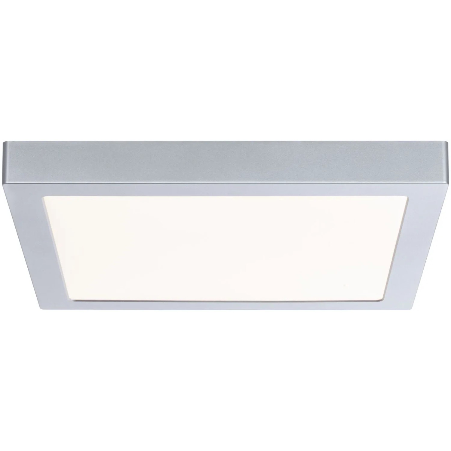 Eckiges Paulmann LED-Panel Abia, 30x30 cm, Chrom matt, für Deckenmontage.