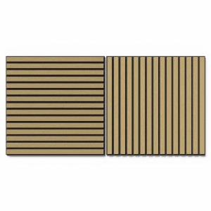 Akustikpaneel Wandverkleidung Eiche MDF Natur Akustikfilz Schwarz 60 cm 2 Stück